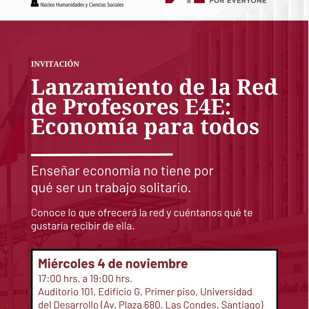 Imagen destacada de Lanzamiento de la Red de Profesores E4E: Economía para todos
